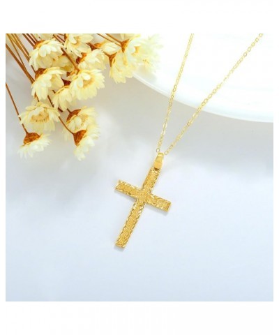 Solid 14K Gold Cross Necklace, Real Gold Faith Cross Pendant Necklace Religious Jewelry for Women Anniversary Birhtday Mother...