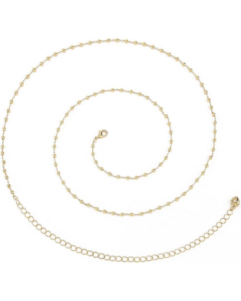 14K Waist Chain Gold Belly Chain Bikini Body Chain Jewelry Accesories for Women and Girls Satellite beads 39.3+7.8inch $10.19...