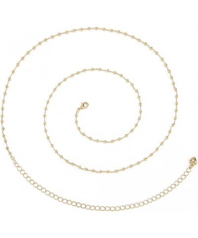 14K Waist Chain Gold Belly Chain Bikini Body Chain Jewelry Accesories for Women and Girls Satellite beads 39.3+7.8inch $10.19...