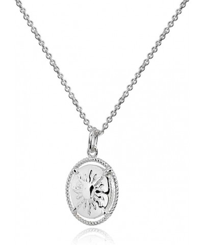 Sterling Silver Polished Sun Celestial Medallion Coin Round Pendant Necklace Sterling Silver $17.04 Necklaces