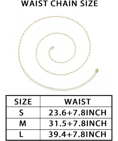 14K Waist Chain Gold Belly Chain Bikini Body Chain Jewelry Accesories for Women and Girls Satellite beads 39.3+7.8inch $10.19...