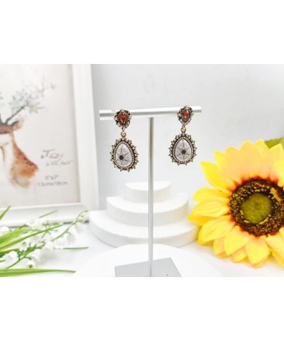 Bohemian Vintage Earrings for Women Retro Rhinestone Dangle Earrings Boho Vintage Geometric Round Earrings Ethnic Style Vinta...