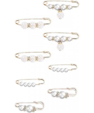 8 Pcs Pearl Brooches for Women Fashion Pearl Brooch Pins Sweater Shawl Clip Pearl Safety Brooch Decorative Collar Waist Brooc...