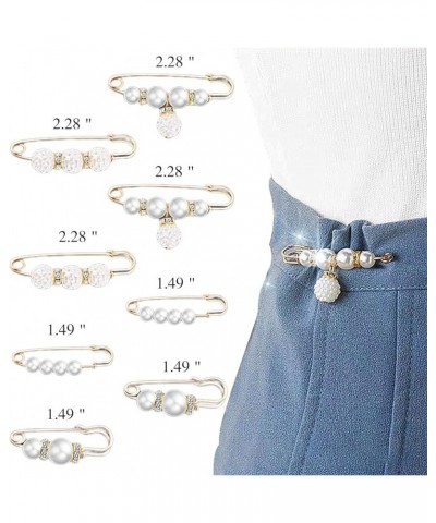 8 Pcs Pearl Brooches for Women Fashion Pearl Brooch Pins Sweater Shawl Clip Pearl Safety Brooch Decorative Collar Waist Brooc...