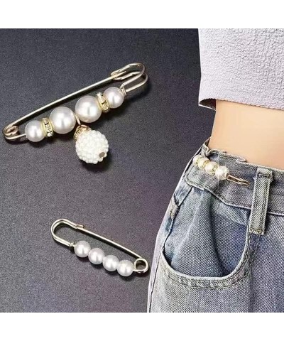 8 Pcs Pearl Brooches for Women Fashion Pearl Brooch Pins Sweater Shawl Clip Pearl Safety Brooch Decorative Collar Waist Brooc...