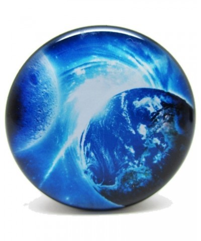 Pair* Blue Earth & Moon Ear Plugs - Acrylic Screw-On - 12 Sizes 0 Gauge (8mm) $9.51 Body Jewelry