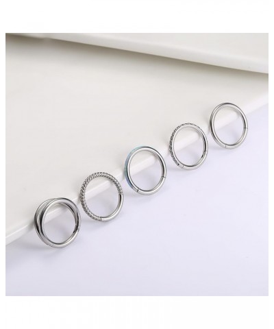 Belly Button Ring Surgical Steel 14G Clicker Belly Piercing 10-12mm Hinged Seamless Hoop Belly Button Rings Cubic Zirocnia Op...