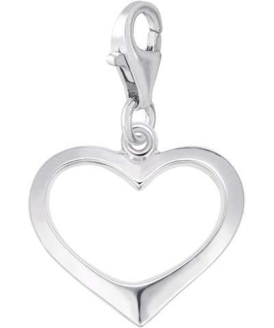 Open Heart Charm with Lobster Claw Clasp, Charms for Bracelets and Necklaces Sterling Silver $18.90 Bracelets