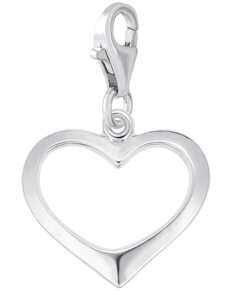 Open Heart Charm with Lobster Claw Clasp, Charms for Bracelets and Necklaces Sterling Silver $18.90 Bracelets