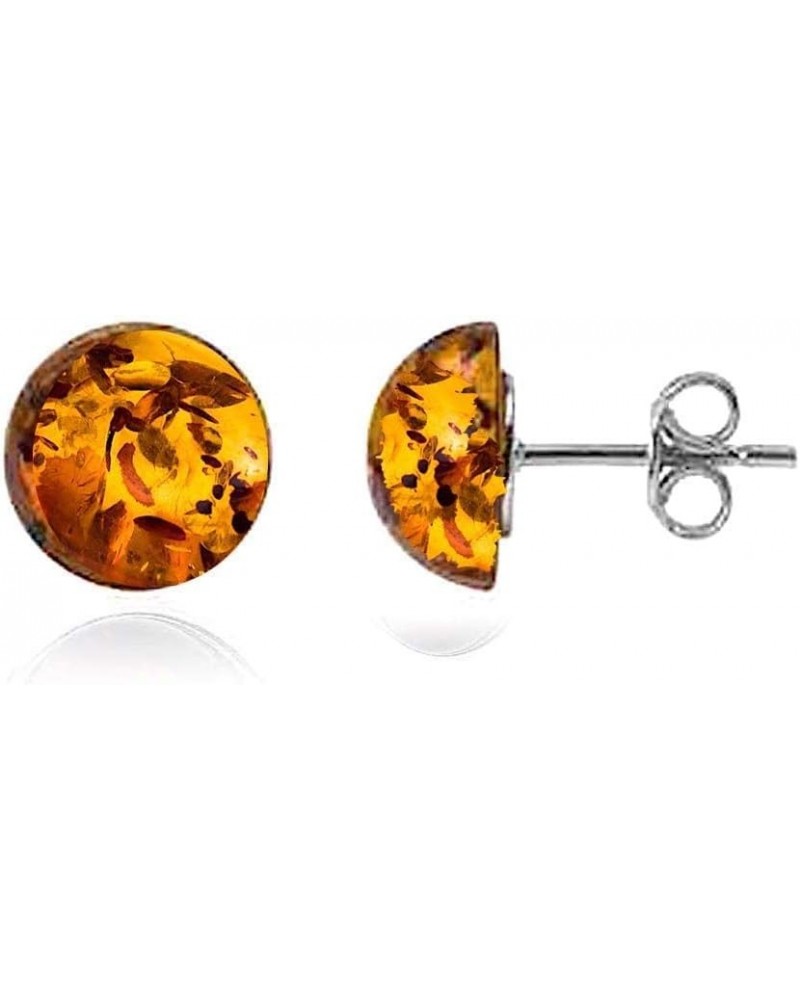 Amber Round Stud Earrings $16.50 Earrings