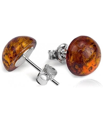 Amber Round Stud Earrings $16.50 Earrings