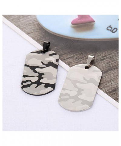 Personalized Medical Alert ID Necklaces for Men Women Stainless Steel Camo Military Dog Tag Identification Pendant Necklace H...