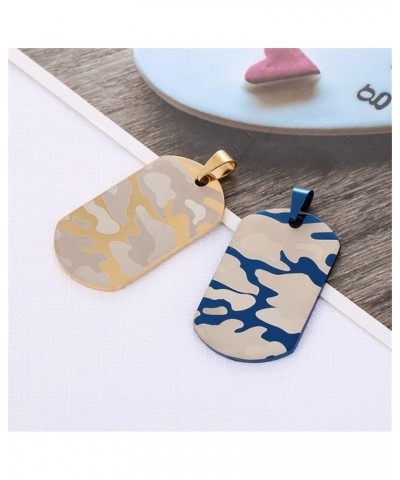 Personalized Medical Alert ID Necklaces for Men Women Stainless Steel Camo Military Dog Tag Identification Pendant Necklace H...