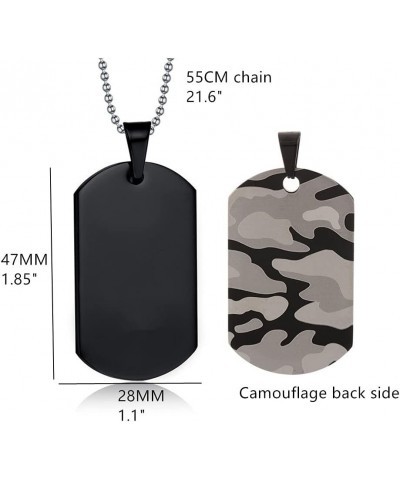 Personalized Medical Alert ID Necklaces for Men Women Stainless Steel Camo Military Dog Tag Identification Pendant Necklace H...