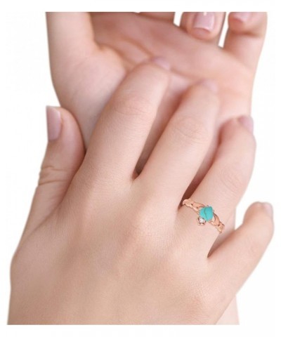 Irish Claddagh Heart Promise Ring Lab Created Round CZ 925 Sterling Silver Choose Color Rose Tone, Simulated Turquoise CZ $12...