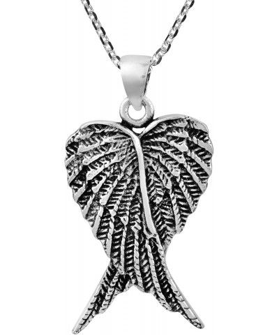 Beautifully Elegant Folded Angel Wings .925 Sterling Silver Pendant Necklace $11.04 Necklaces