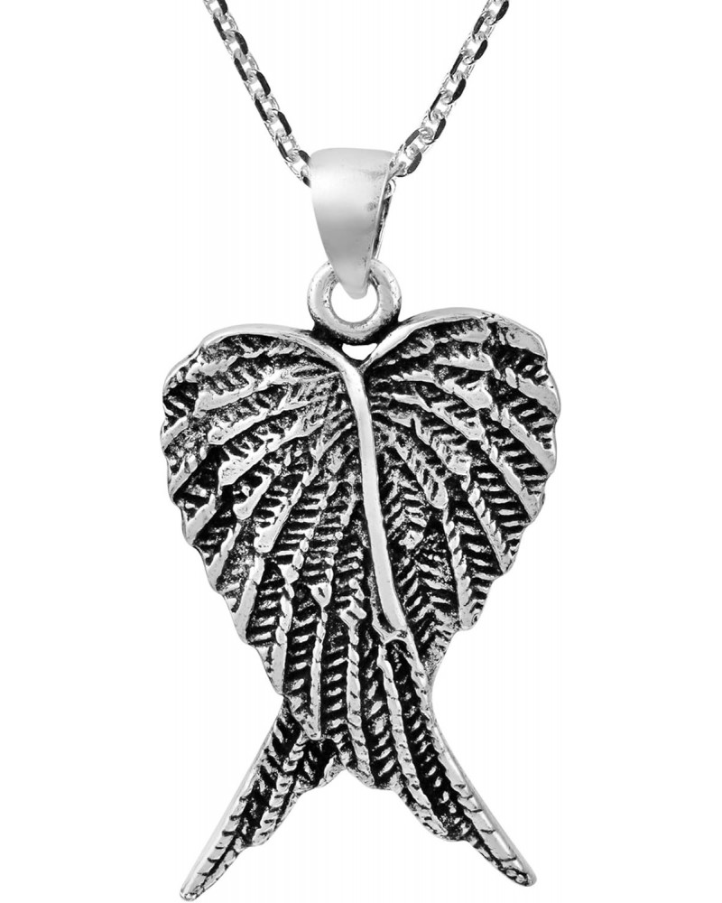 Beautifully Elegant Folded Angel Wings .925 Sterling Silver Pendant Necklace $11.04 Necklaces