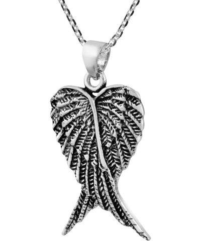 Beautifully Elegant Folded Angel Wings .925 Sterling Silver Pendant Necklace $11.04 Necklaces