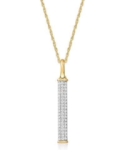 Ross-Simons 0.10 ct. t.w. Diamond Linear Bar Pendant Necklace in 14kt Yellow Gold. 18 inches $156.20 Necklaces