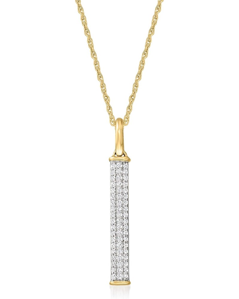 Ross-Simons 0.10 ct. t.w. Diamond Linear Bar Pendant Necklace in 14kt Yellow Gold. 18 inches $156.20 Necklaces