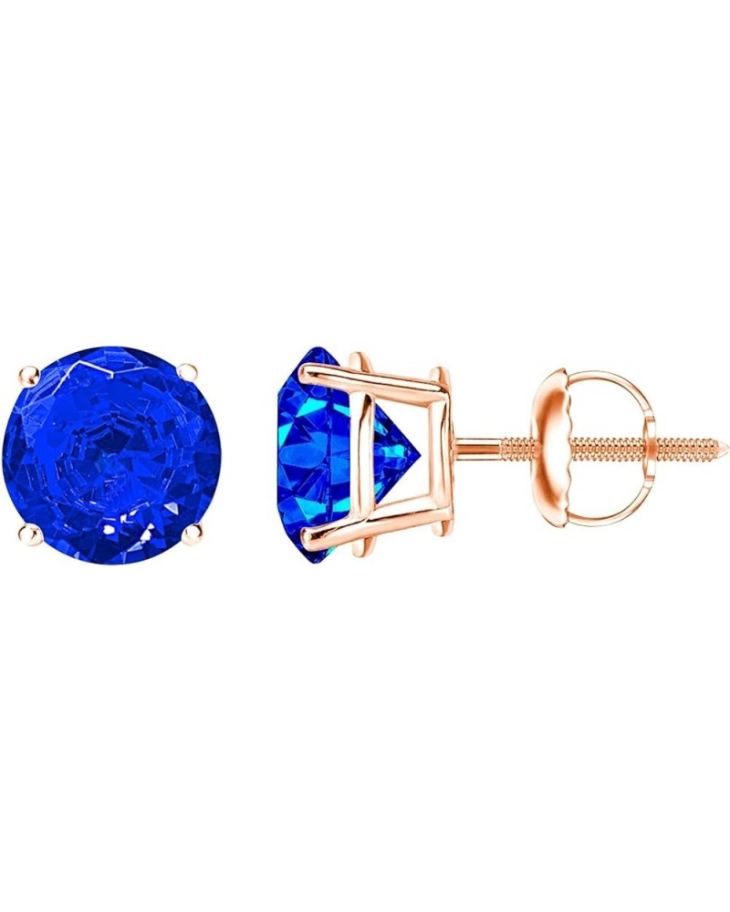 1/2-10 Carat Total Weight Sapphire Stud Earrings 4 Prong Screw Back Rose Gold 4.0 carats $106.40 Earrings