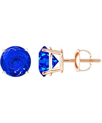 1/2-10 Carat Total Weight Sapphire Stud Earrings 4 Prong Screw Back Rose Gold 4.0 carats $106.40 Earrings