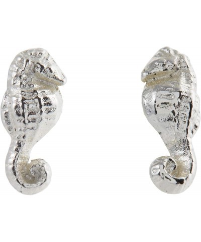 Seahorse Stud Earrings One Size Shiny Silver $9.85 Earrings