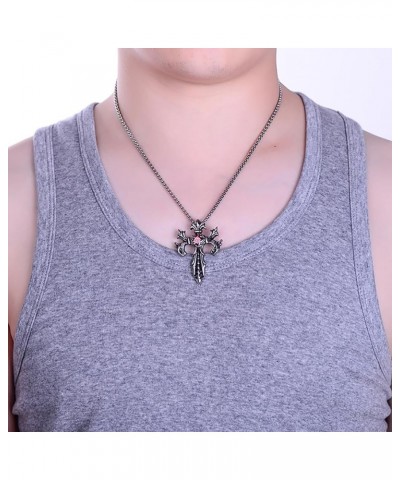 Men's Necklace Pendant for Men Boys with 23.6'' Stainless Steel Box Chain 124-Cross $5.49 Necklaces