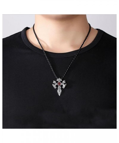 Men's Necklace Pendant for Men Boys with 23.6'' Stainless Steel Box Chain 124-Cross $5.49 Necklaces