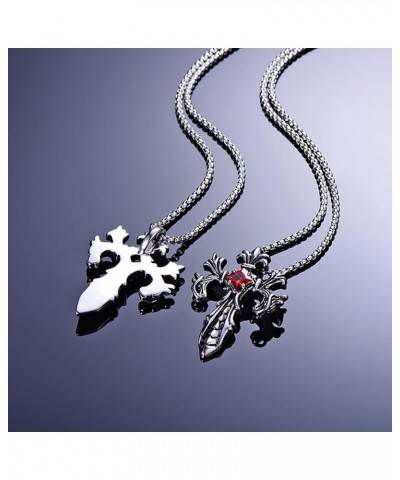 Men's Necklace Pendant for Men Boys with 23.6'' Stainless Steel Box Chain 124-Cross $5.49 Necklaces