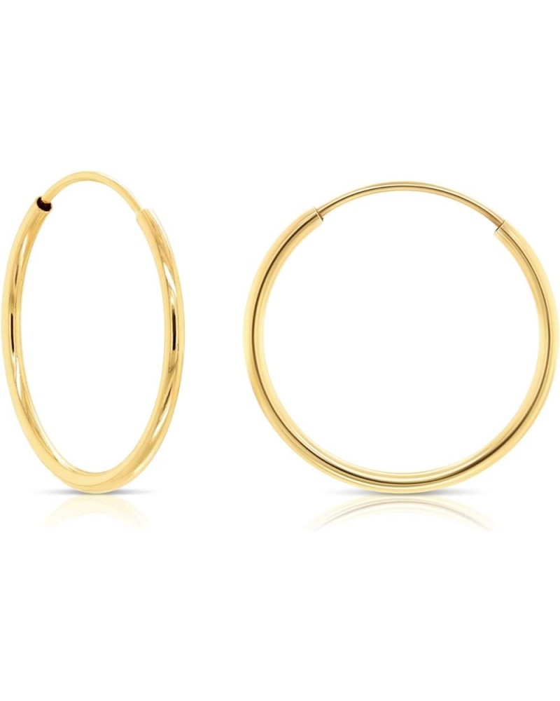 14k Yellow Gold Round Endless Hoop Earrings - 10-20mm… 18mm $14.52 Earrings