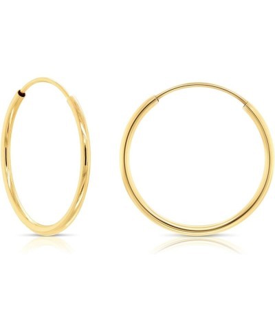 14k Yellow Gold Round Endless Hoop Earrings - 10-20mm… 18mm $14.52 Earrings