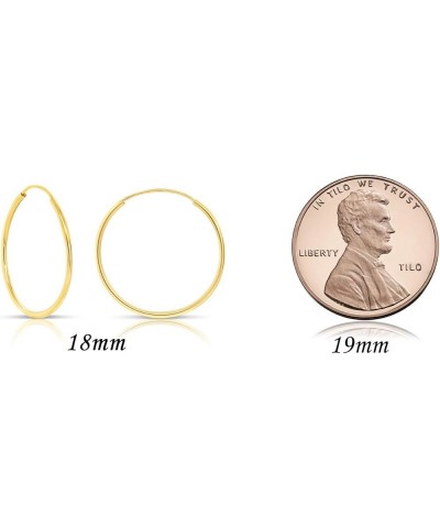 14k Yellow Gold Round Endless Hoop Earrings - 10-20mm… 18mm $14.52 Earrings