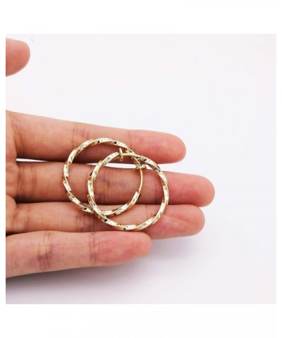 Twisted Large Clip On Earrings Gold Tone 1.18IN/1.57IN/1.96IN/2.36IN 4PCS Hoop Earrings Clip On Earrings for Women Girls No P...