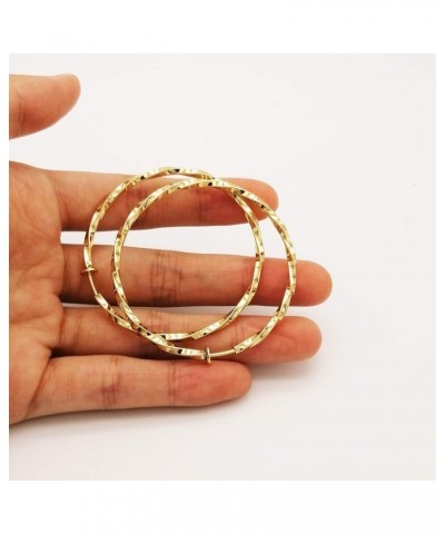 Twisted Large Clip On Earrings Gold Tone 1.18IN/1.57IN/1.96IN/2.36IN 4PCS Hoop Earrings Clip On Earrings for Women Girls No P...