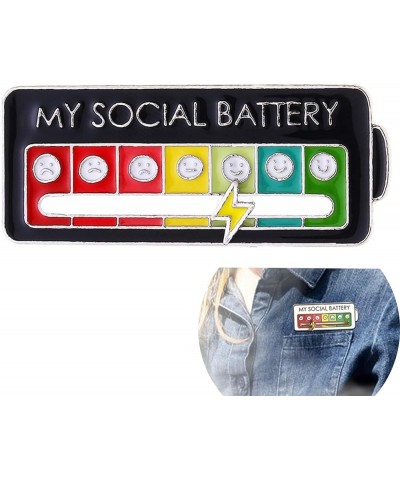 Social Battery Pin for Women My Social Battery Slider Pin for Girl Battery Enamel Pin Interactive Mood Pins Fun Enamel Emotio...