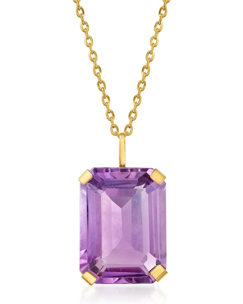 10.00 Carat Amethyst Pendant Necklace in 14kt Yellow Gold. 18 inches $138.60 Necklaces