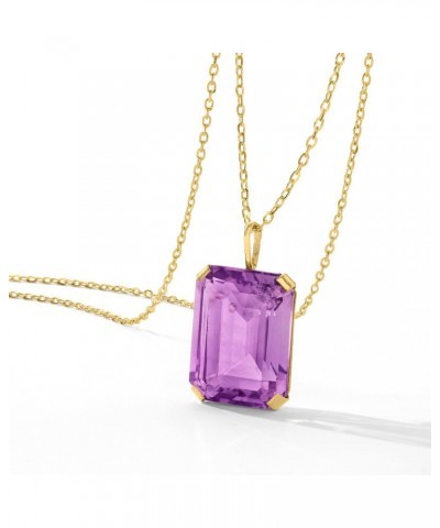 10.00 Carat Amethyst Pendant Necklace in 14kt Yellow Gold. 18 inches $138.60 Necklaces