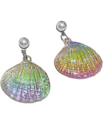 1 Pair Color Change Pearls Sea Shell Stud Earrings Beach Jewelry Gifts for Women for Halloween Party B Style $7.50 Earrings