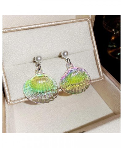 1 Pair Color Change Pearls Sea Shell Stud Earrings Beach Jewelry Gifts for Women for Halloween Party B Style $7.50 Earrings