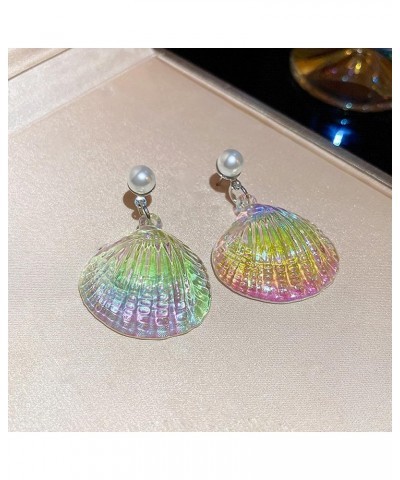 1 Pair Color Change Pearls Sea Shell Stud Earrings Beach Jewelry Gifts for Women for Halloween Party B Style $7.50 Earrings