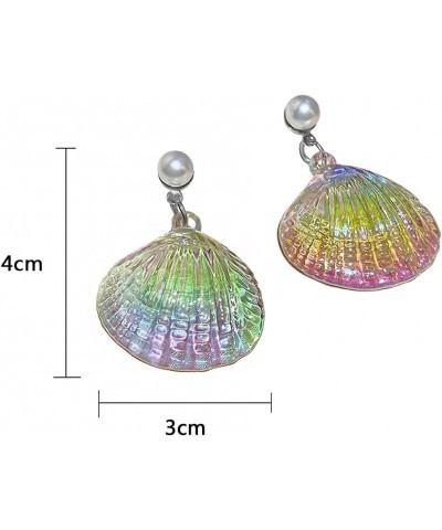 1 Pair Color Change Pearls Sea Shell Stud Earrings Beach Jewelry Gifts for Women for Halloween Party B Style $7.50 Earrings