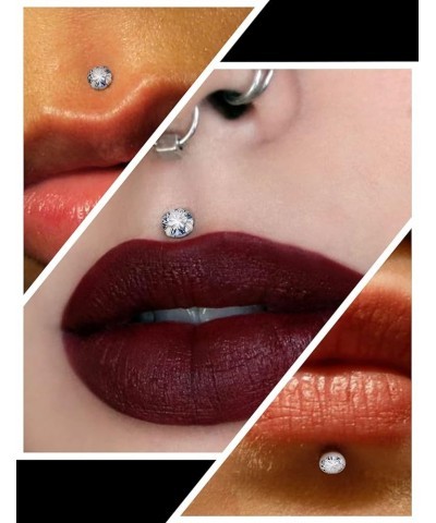 20G 18G 16G Threadless Push in Nose Rings Studs With Fat Back 316L Surgical Steel Lip Labret Medusa Rings Studs Cartilage Tra...