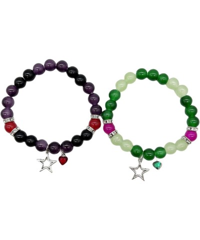 Y2k Guitar Star Matching Bracelets for Women Girls Rose Flower Stone Beads Stretch Bracelet Friendship Couples Relationship D...