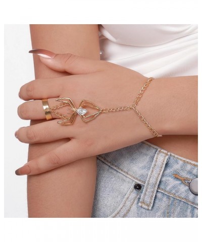 Snake Spider Hand Chain Bracelet Adjustable Spider Finger Ring Bracelet Christmas Birthday Gifts for Women Gold Spider Bracel...