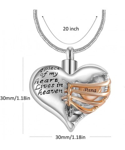 A Piece of My Heart Lives in Heaven Two Tone Locket Heart Cremation Memorial Ashes Urn Necklace Jewelry Stainless Steel Keeps...