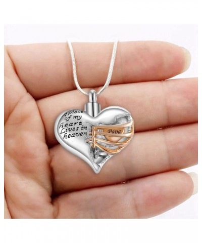 A Piece of My Heart Lives in Heaven Two Tone Locket Heart Cremation Memorial Ashes Urn Necklace Jewelry Stainless Steel Keeps...