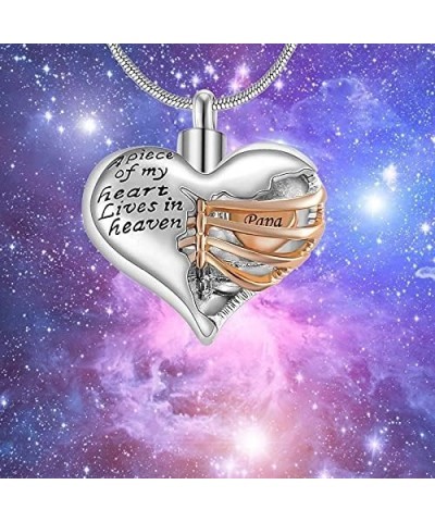 A Piece of My Heart Lives in Heaven Two Tone Locket Heart Cremation Memorial Ashes Urn Necklace Jewelry Stainless Steel Keeps...