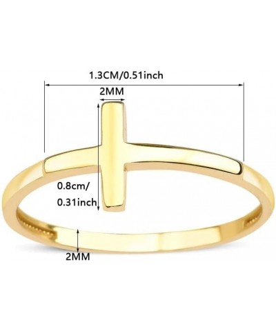 Let Go And Let God Ring For Women, To My Daughter 2pcs/Set Pray On It Golden Cross Stackable Cubic Zirconia Simple Finger Gif...