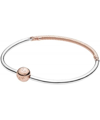 Three-Link Bangle Rose Bracelet - Features Rose & Sterling Silver - Gift for Her 19 Centimeters $49.20 Bracelets